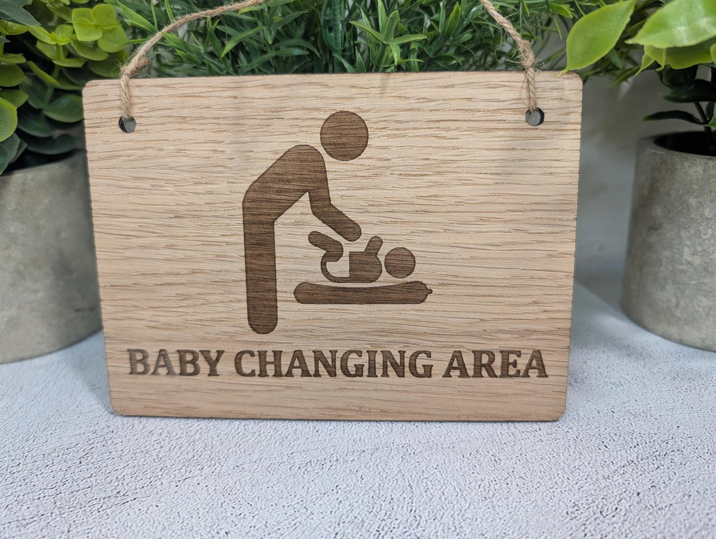 Baby Changing Area Sign | Oak | Wall & Door | 4 Sizes