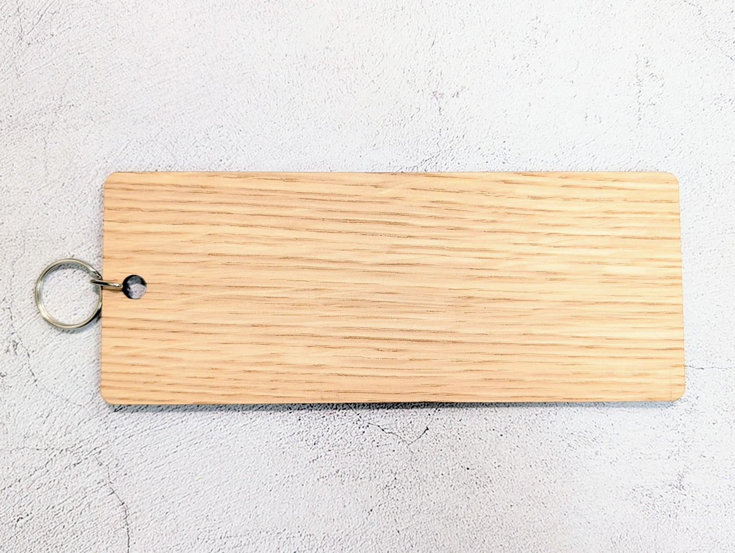 Bathroom Keyring – Extra Large 200×80mm Oak Veneer Wooden Key Tag, Engraved Key Fob for Hotels, Offices & Guest Houses, Handmade in Wales - CherryGroveCraft