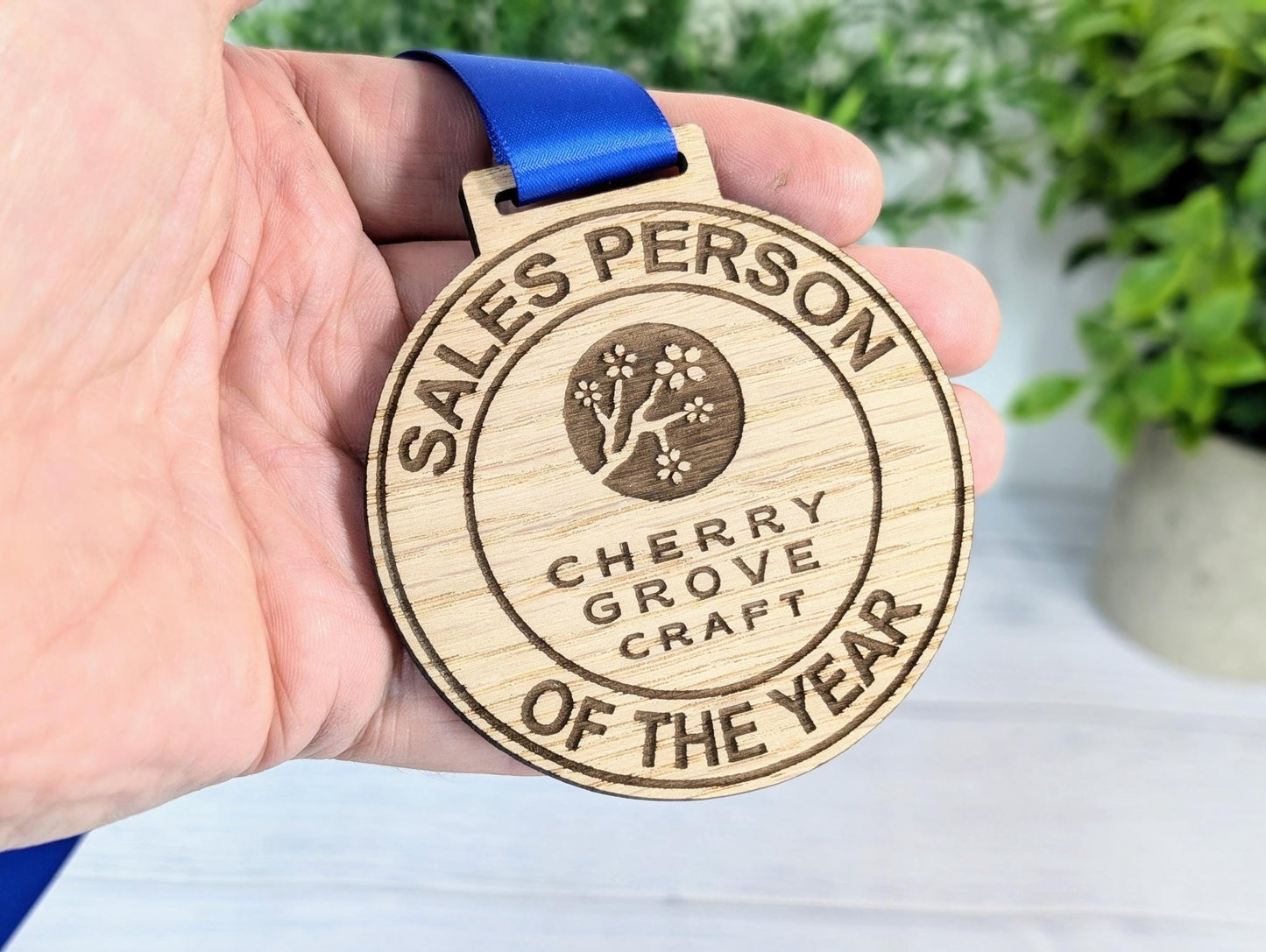 Bespoke Wooden Business Award Medals - Eco - Friendly & Personalised, Achievements, Bulk Wood Medals, Logo Medals, Club Medals - CherryGroveCraft