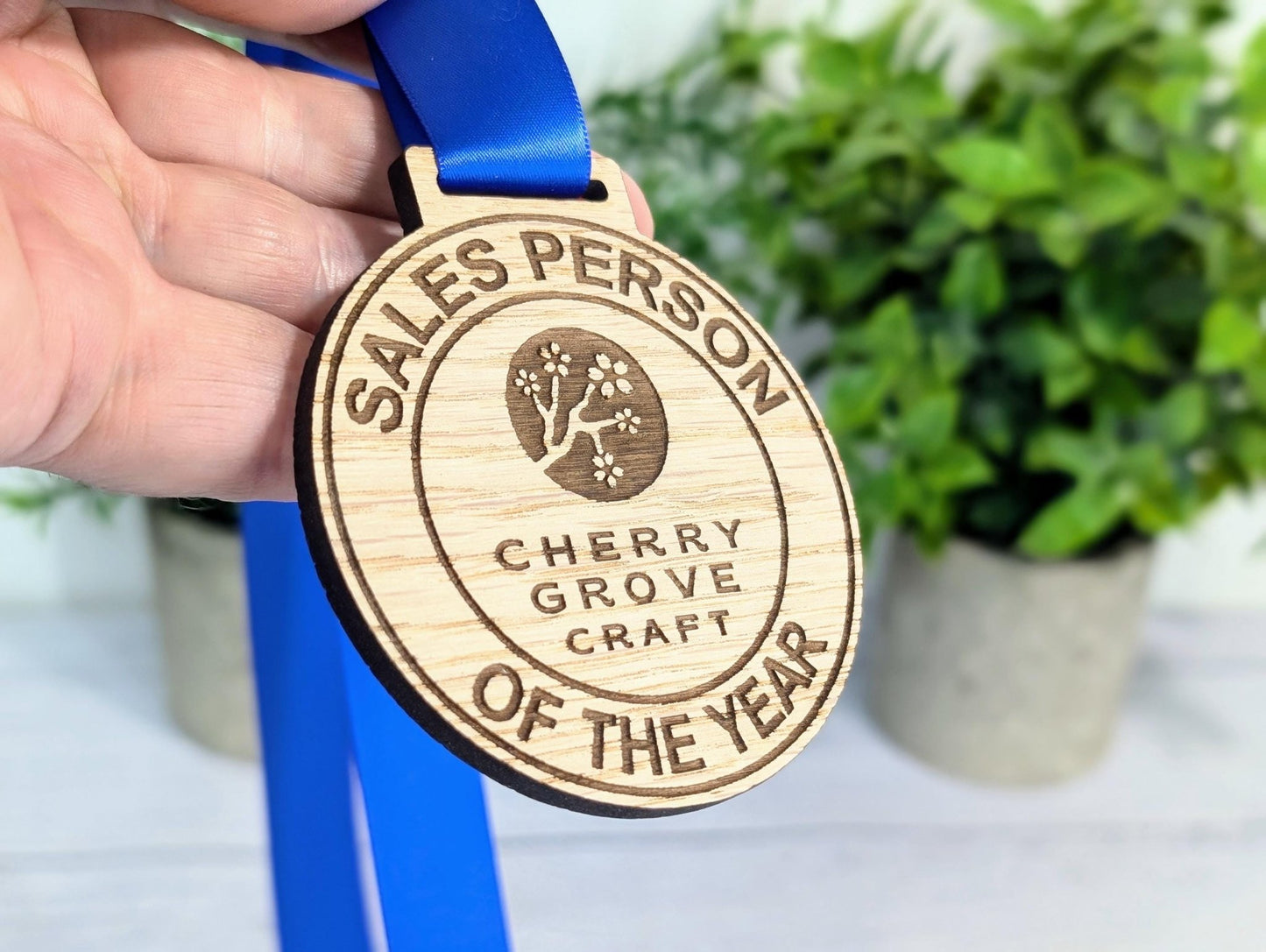 Bespoke Wooden Business Award Medals - Eco - Friendly & Personalised, Achievements, Bulk Wood Medals, Logo Medals, Club Medals - CherryGroveCraft