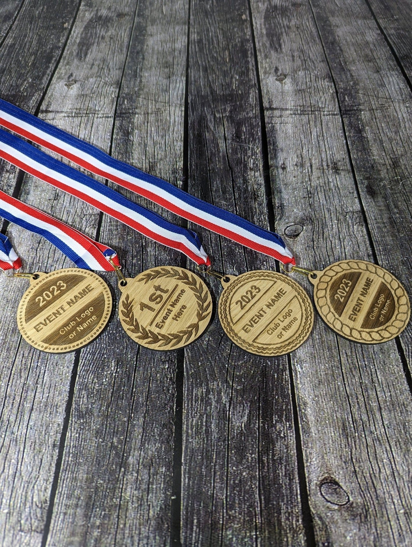 Bespoke Wooden Medals, Free Design Service, Sporting Events, Business Awards, Sponsorships, Custom Medals - CherryGroveCraft