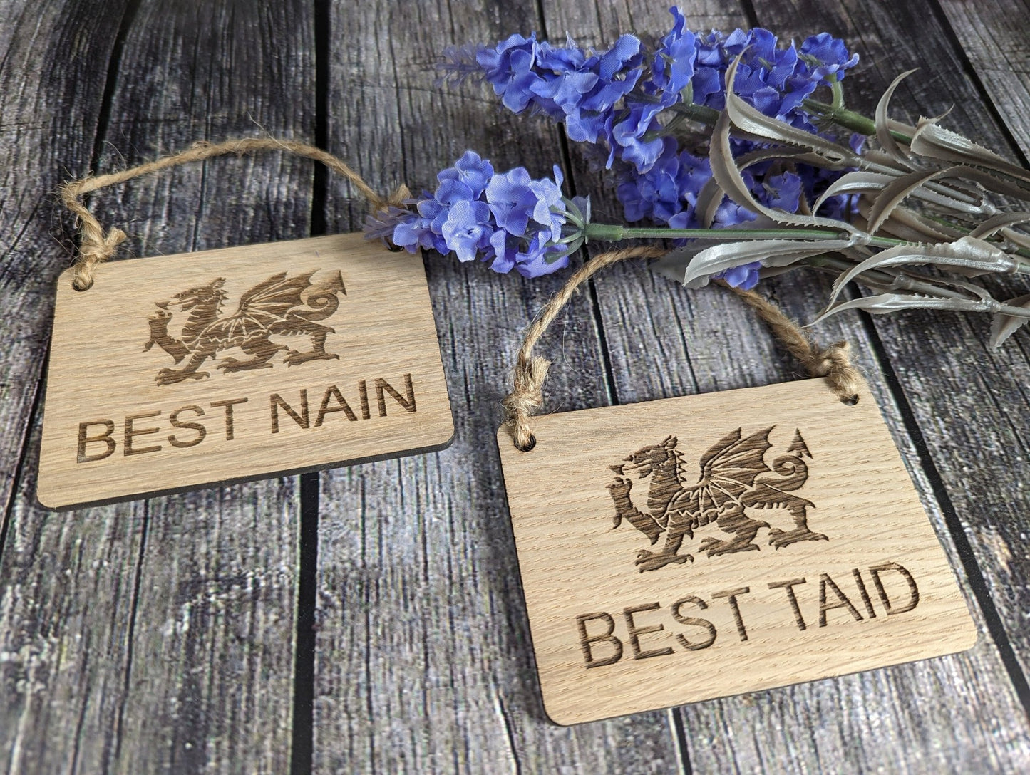 Best Nain, Nain Gorau, Best Taid, & Taid Gorau Sign, Wooden Hanging Sign, Birthday Gift, Welsh Gift, Fathers Day Gift - CherryGroveCraft