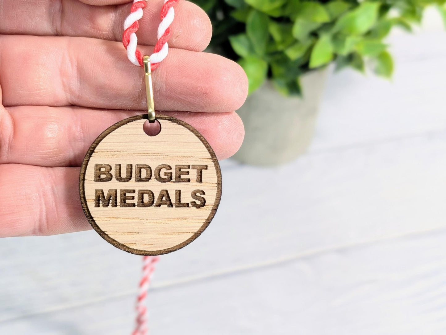 Budget Oak MDF Medals 40mm with String Lanyard | Affordable Awards for Events & Competitions | Eco - Friendly - CherryGroveCraft