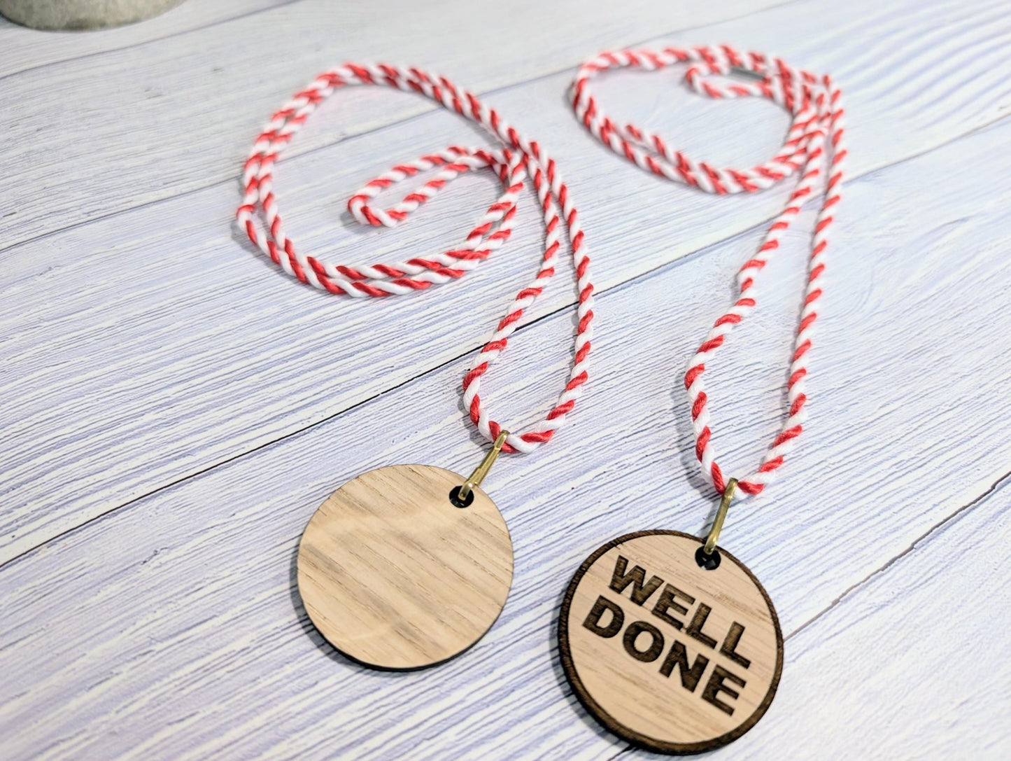 Budget Oak MDF School Medals 40mm with Lanyard | Affordable Award Solution for Students | Eco - Friendly - CherryGroveCraft