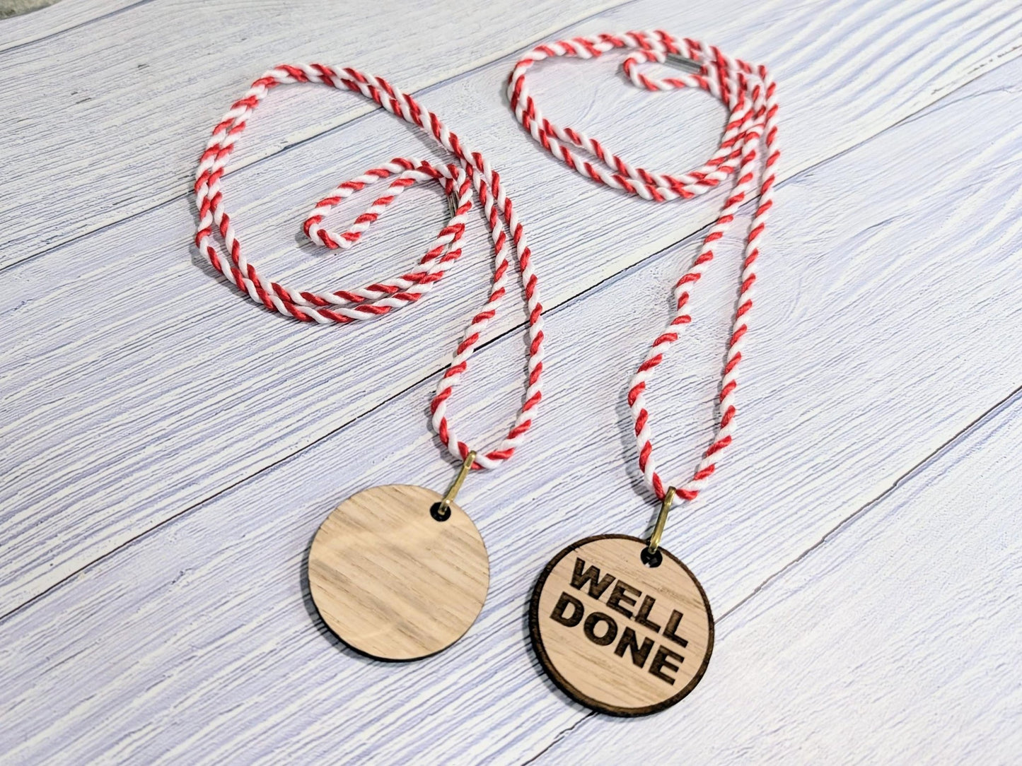 Budget Oak MDF School Medals 40mm with Lanyard | Affordable Award Solution for Students | Eco - Friendly - CherryGroveCraft