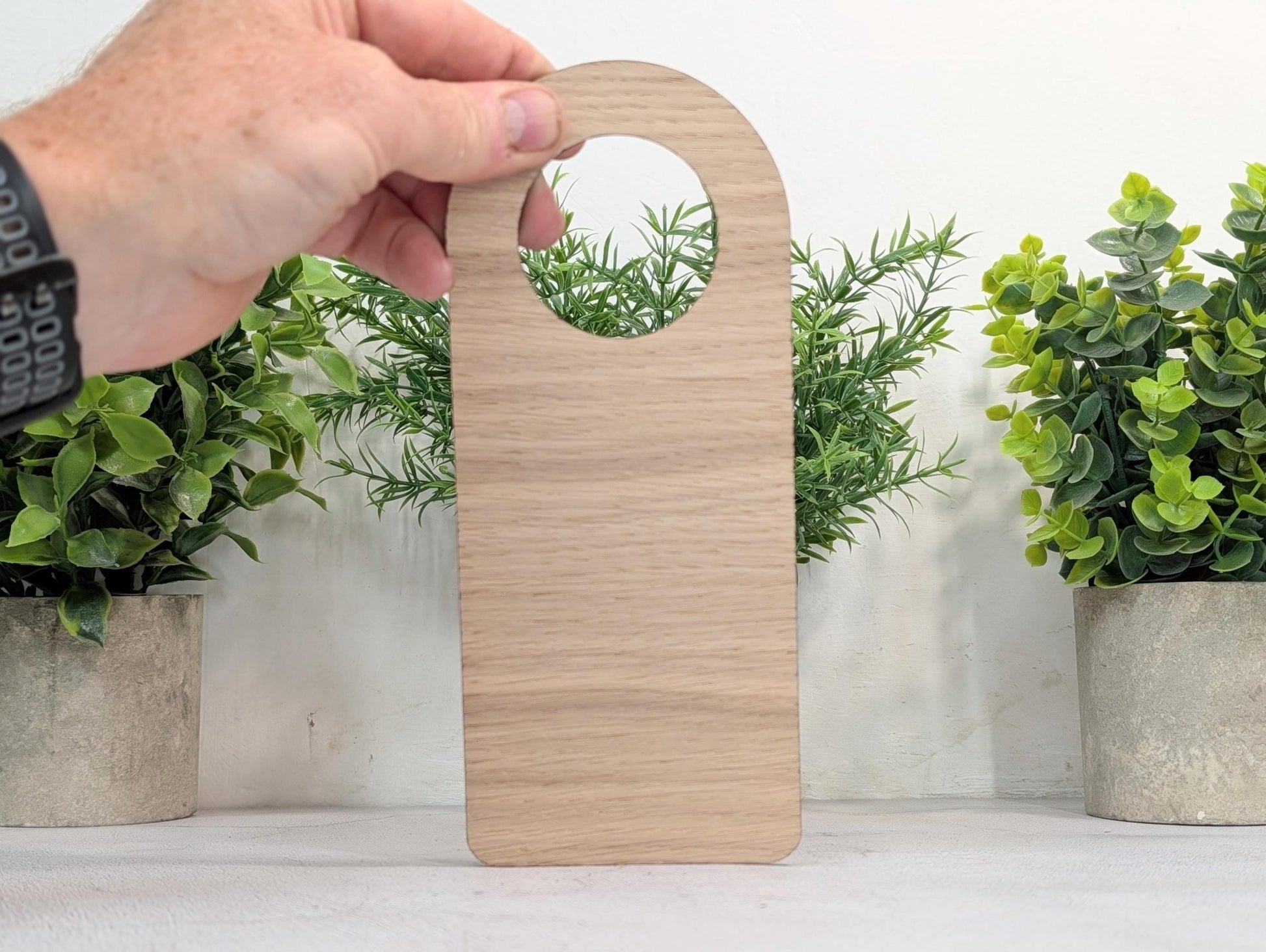 Caution Biohazard Door Hanger – Large Oak Veneered Safety Sign with Symbol, Hospital Lab Clinic Use, Handmade in Wales - CherryGroveCraft