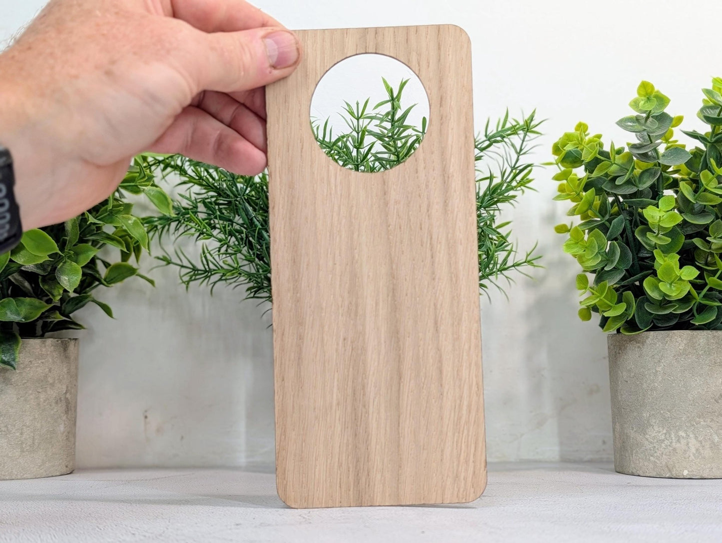 Caution Biohazard Door Hanger – Tall Oak Veneered Safety Sign, Wooden Single Sided, Handmade in Wales, Eco Packaging - CherryGroveCraft