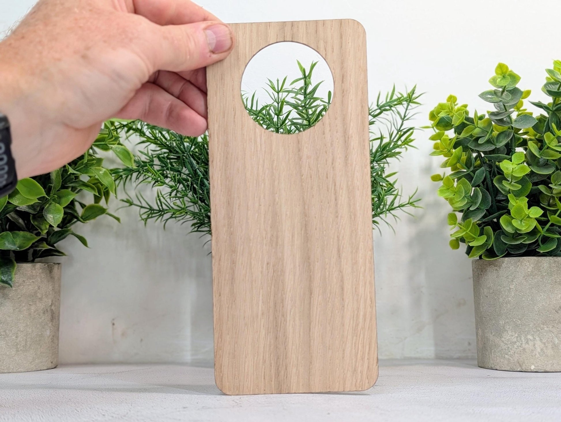 Caution Biohazard Door Hanger – Tall Oak Veneered Safety Sign, Wooden Single Sided, Handmade in Wales, Eco Packaging - CherryGroveCraft