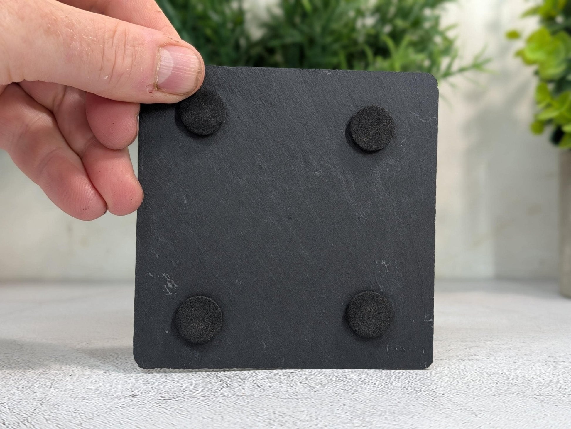 Custom Logo Slate Coaster – Branded Business Coaster, Engraved Drink Mat for Shops, Salons, Cafés, Pubs, Restaurants, Handmade in Wales - CherryGroveCraft