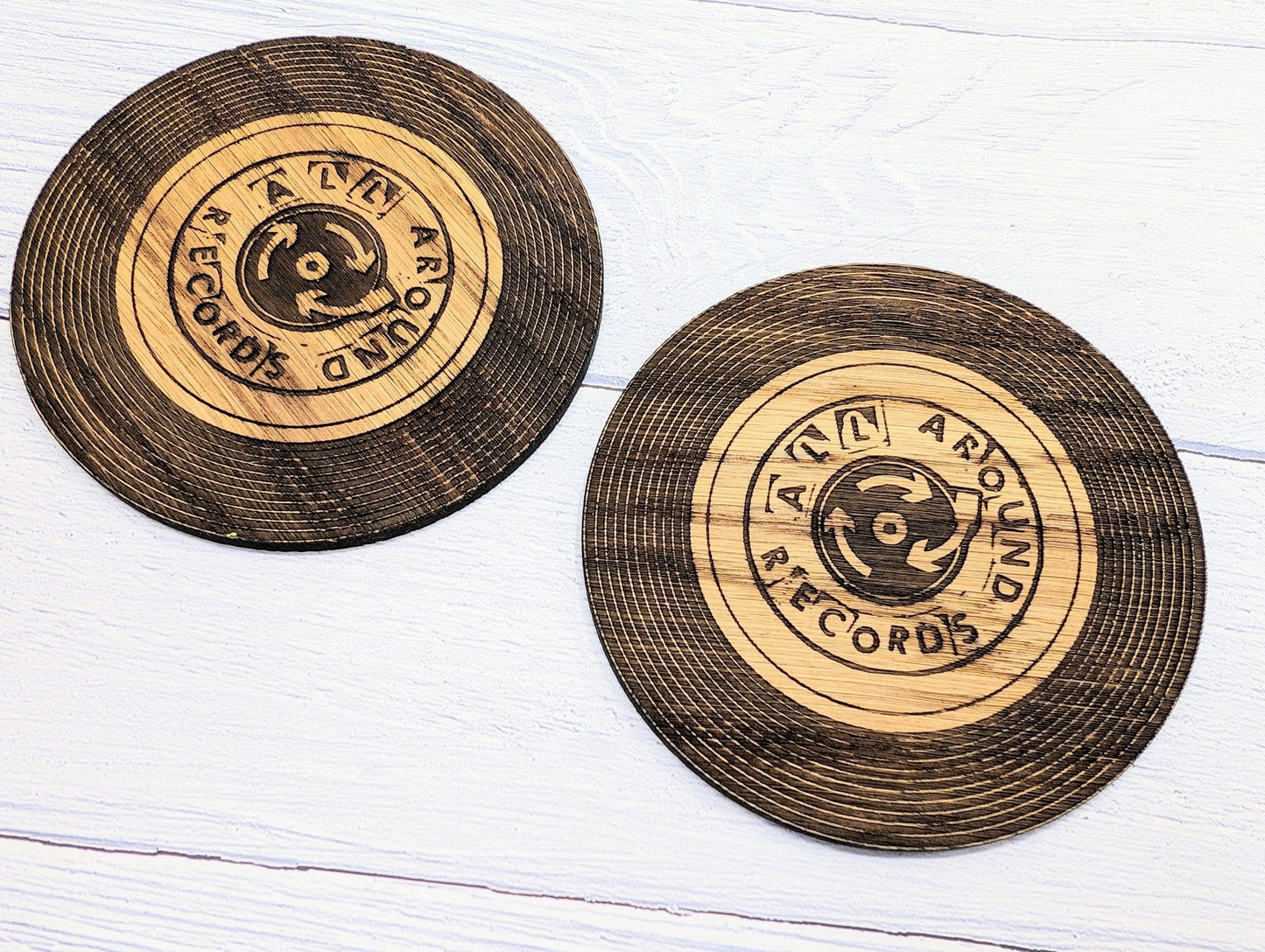 Custom Retro Vinyl Record Coaster for Businesses - Add Your Logo & Celebrate Milestones - Unique Promotional Marketing Item - CherryGroveCraft