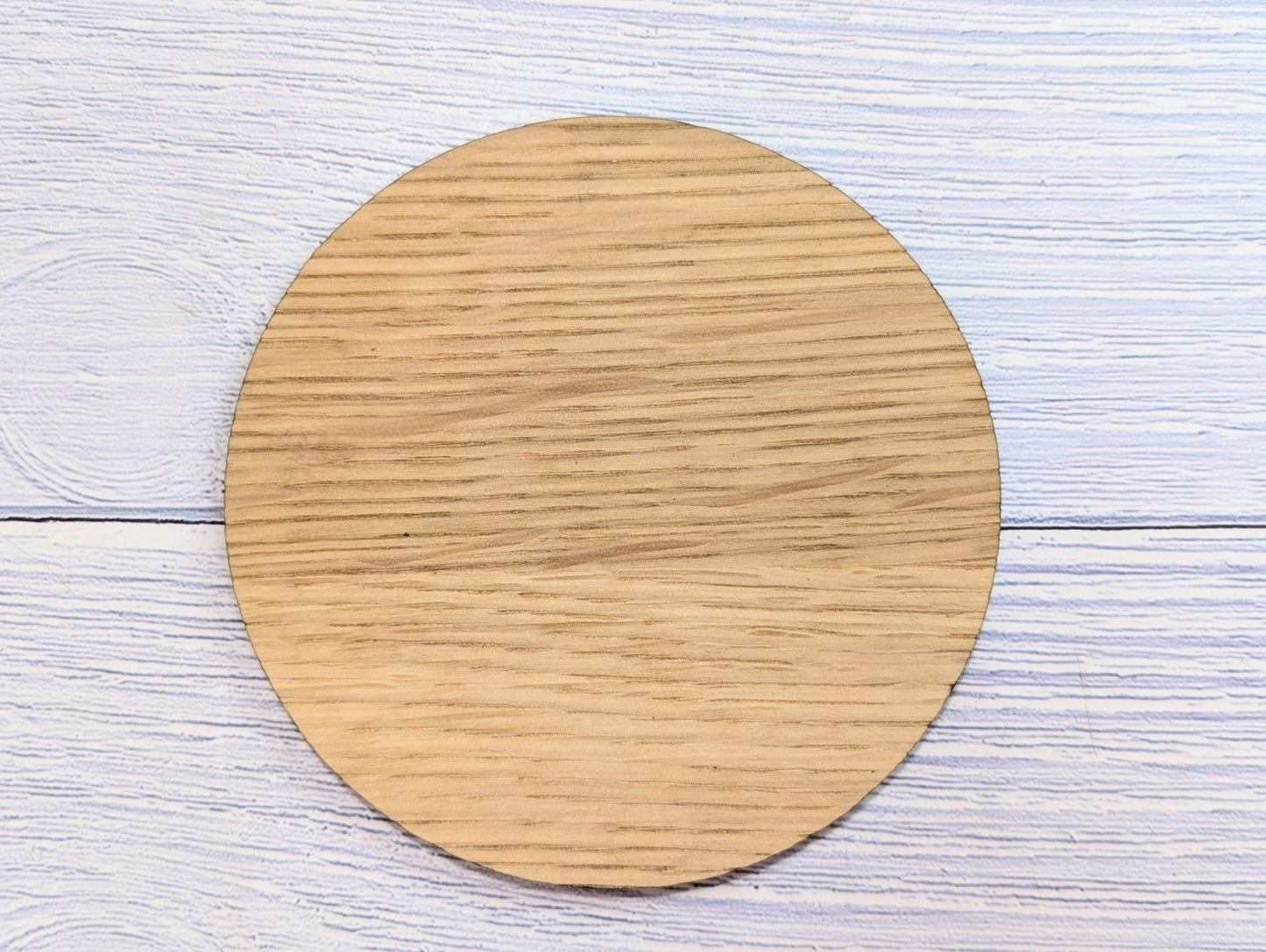 Engraved border oak coasters — custom text, 100mm, made to order