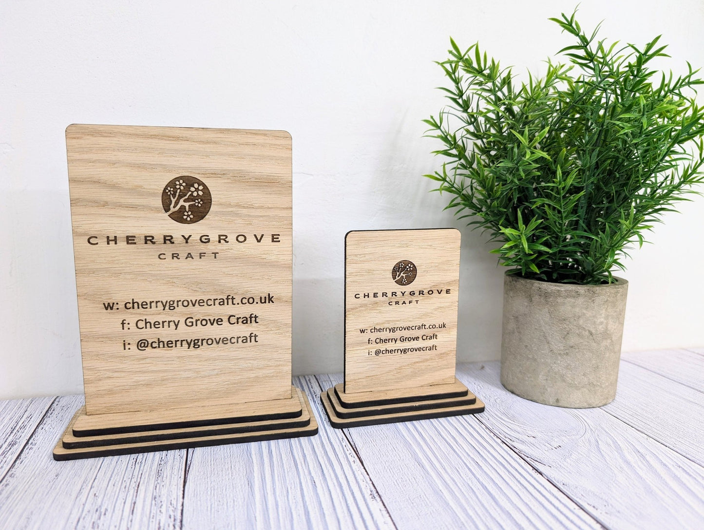 Custom Wooden Business Freestanding Sign, 2 Sizes - CherryGroveCraft