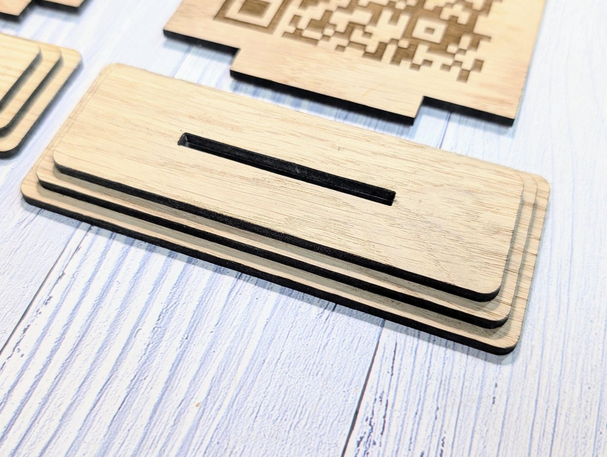 Custom Wooden Google Review Sign with QR Code | Business Review Plaque with Logo | Eco Friendly Point of Sale Display | 2 Sizes - CherryGroveCraft