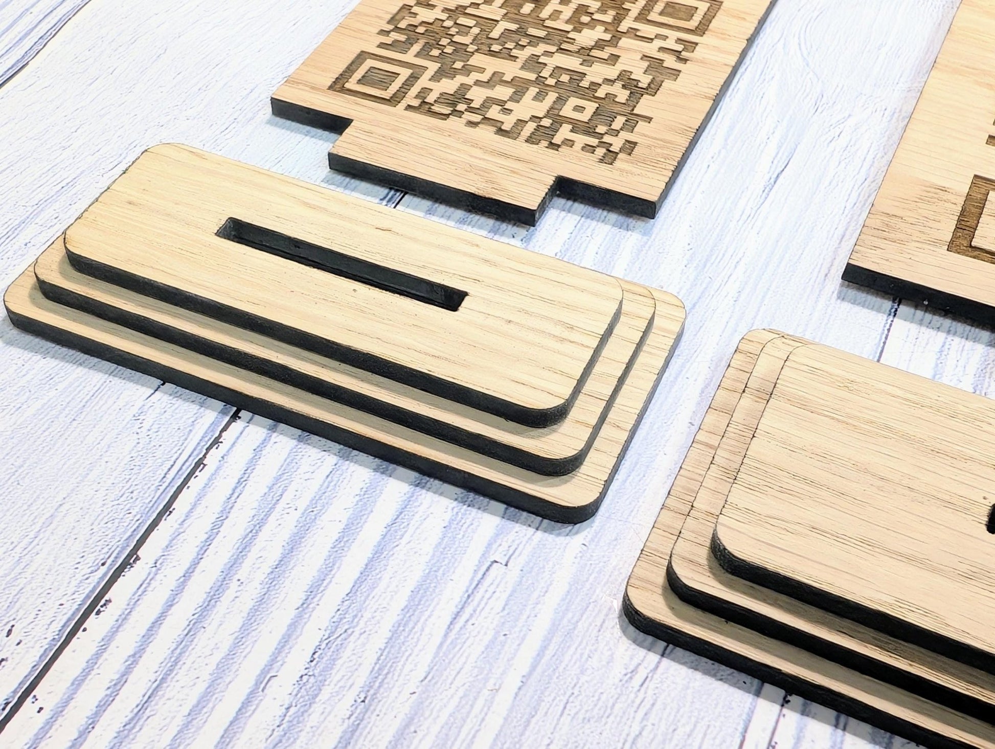 Custom Wooden Google Review Sign with QR Code | Business Review Plaque with Logo | Eco Friendly Point of Sale Display | 2 Sizes - CherryGroveCraft