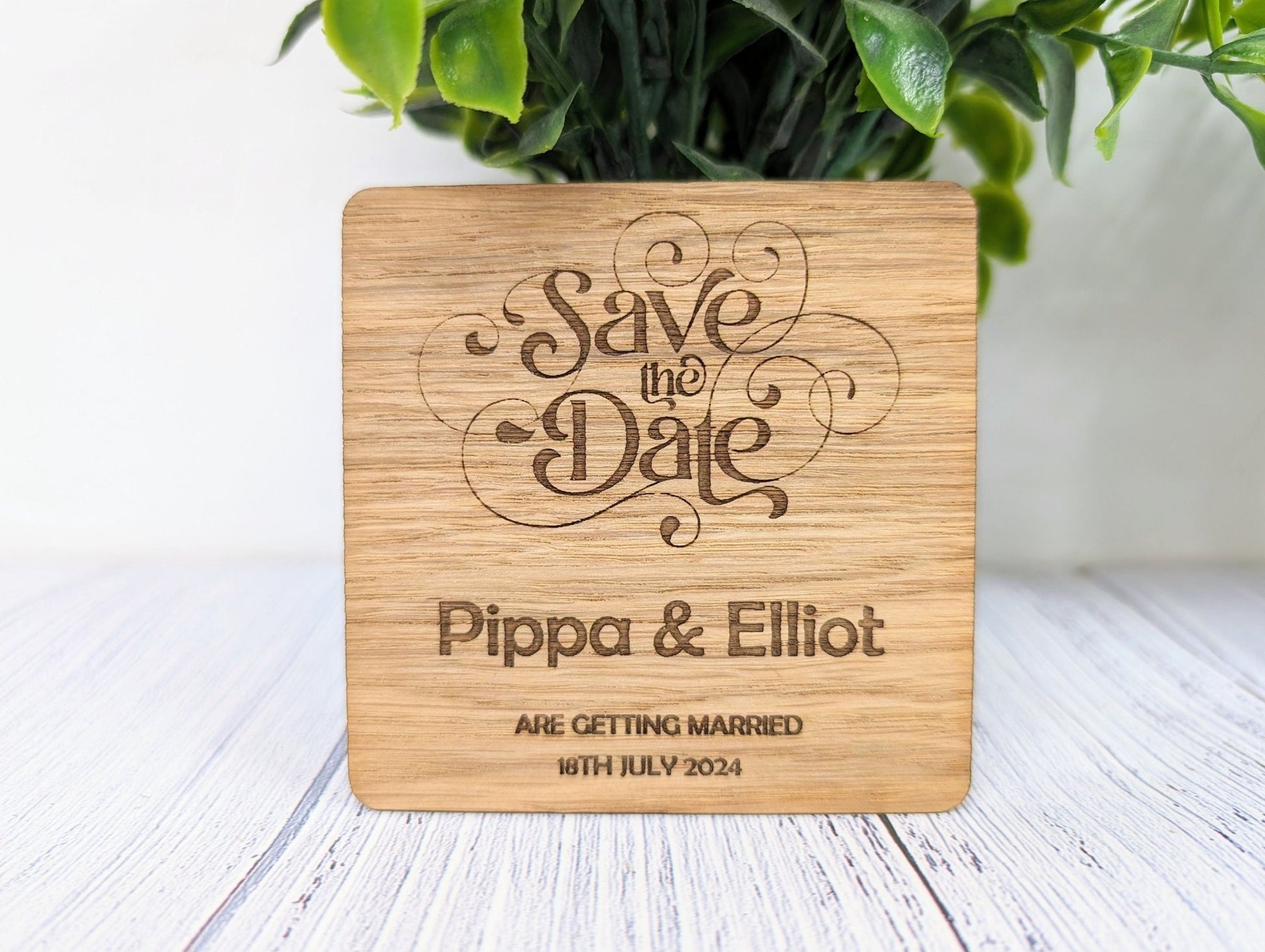 Eco-Friendly 'Save The Date' Personalised Wooden Coasters - CherryGroveCraft