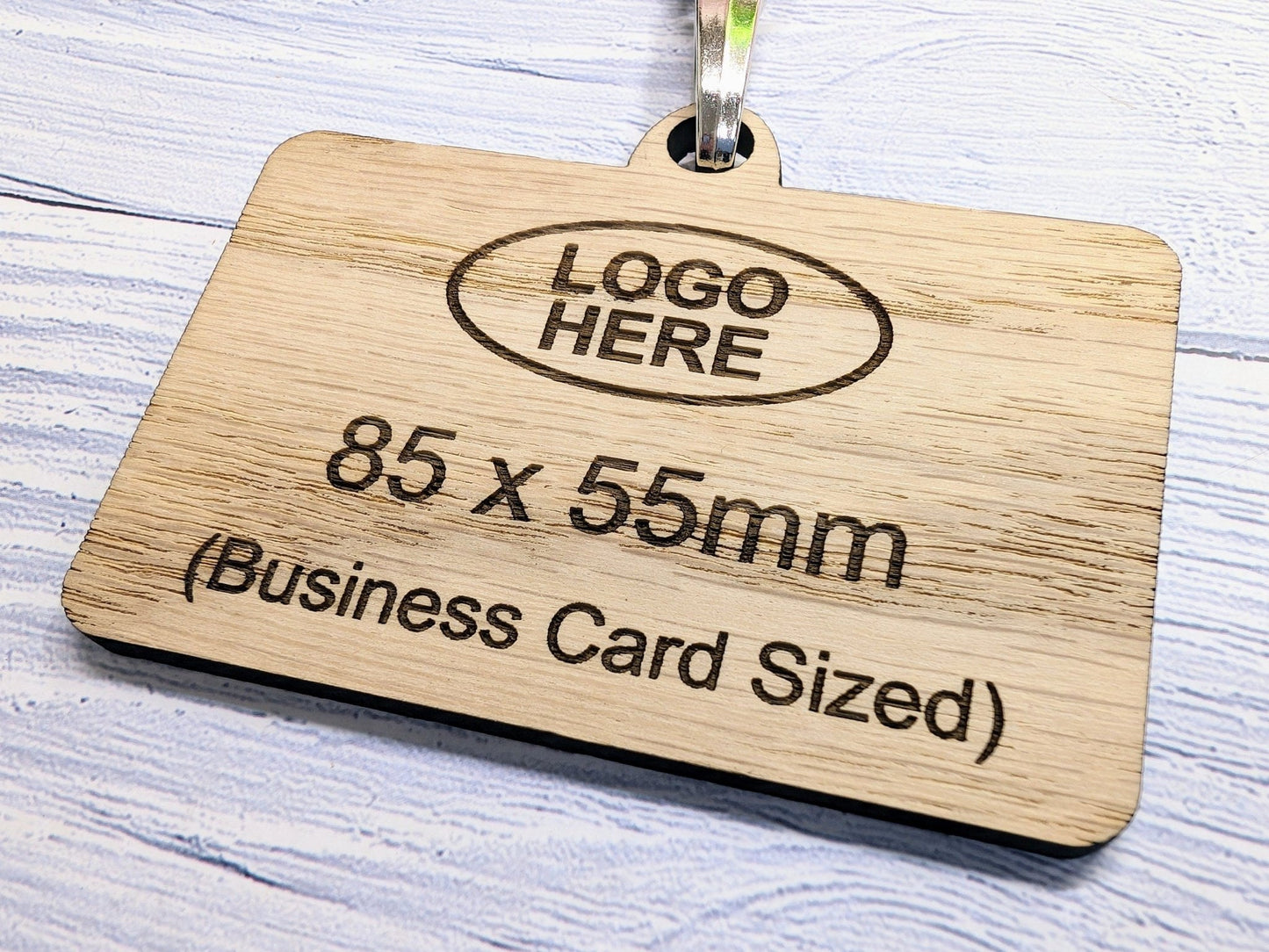 Eco Staff Name Badges - Double Sided with Lanyards, Personalised Oak Veneer Staff Name Badges on Eco Lanyards - Staff Tags, Add Your Logo - CherryGroveCraft