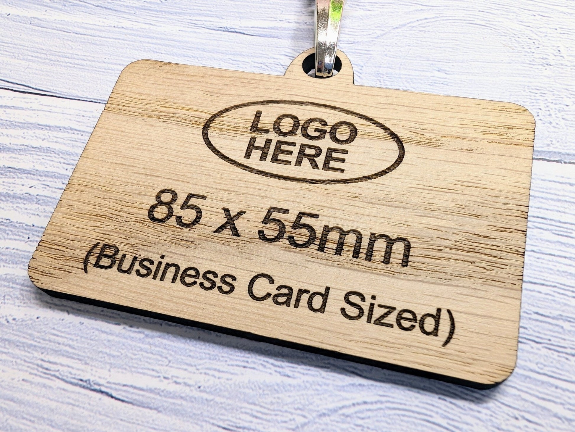 Eco Staff Name Badges - Double Sided with Lanyards, Personalised Oak Veneer Staff Name Badges on Eco Lanyards - Staff Tags, Add Your Logo - CherryGroveCraft