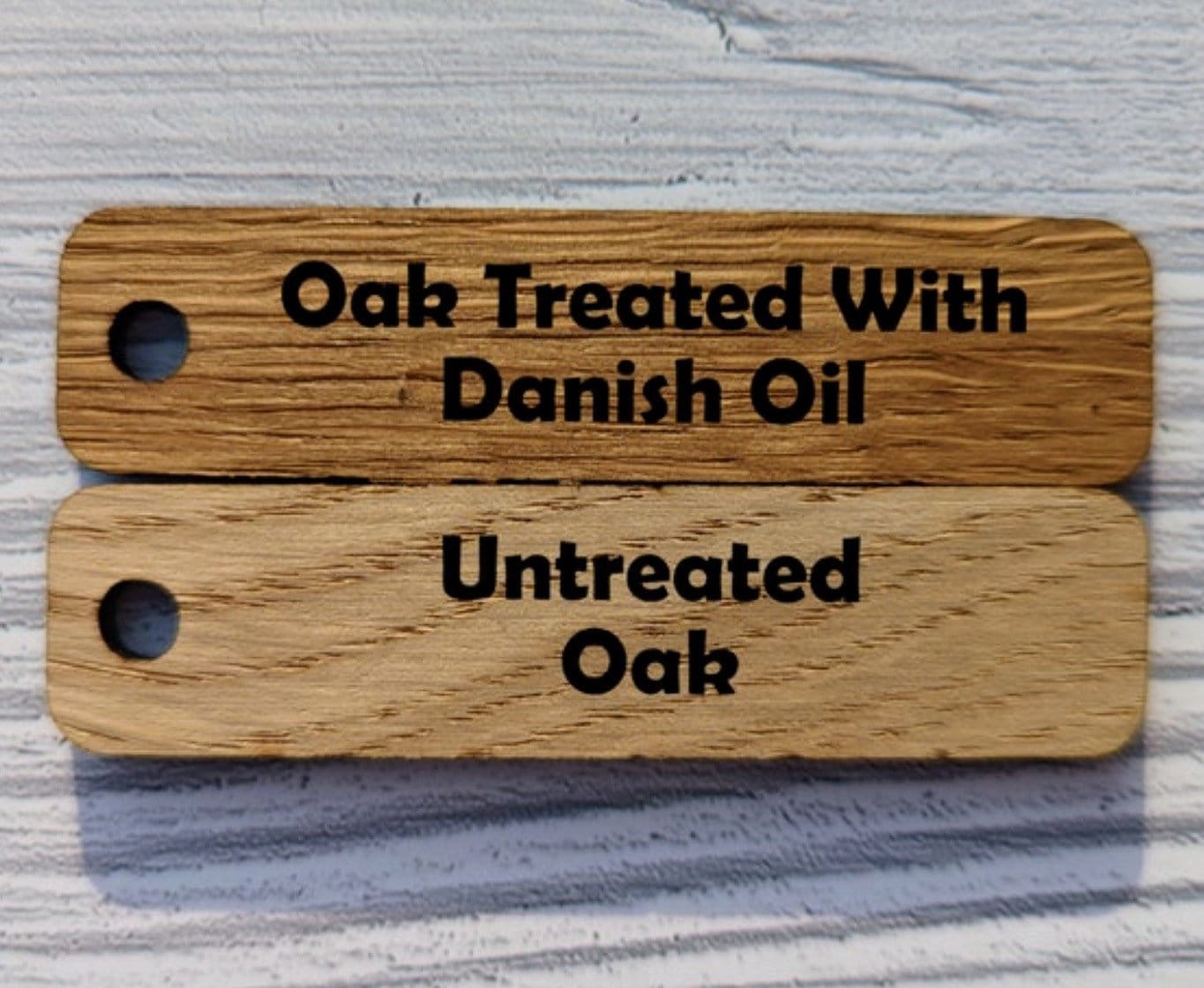 Engraved Oak Wood Keychain: Personalised Keyring, Custom Keyfob - CherryGroveCraft