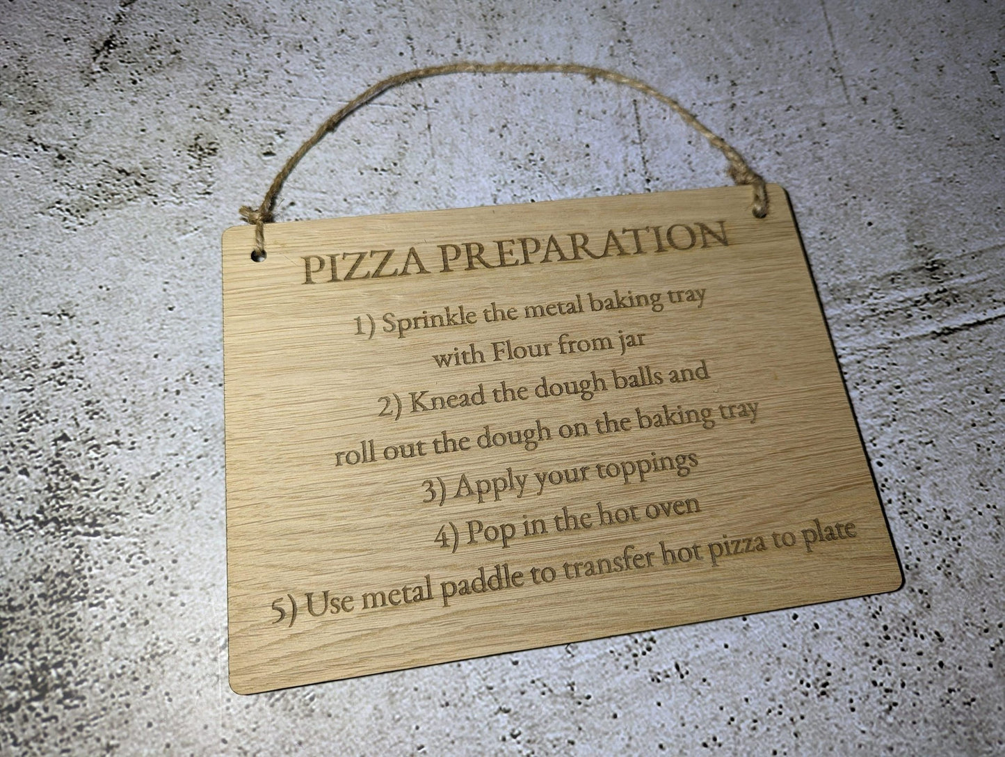 Extra large personalised oak sign — A3 landscape, pre-drilled hanging holes