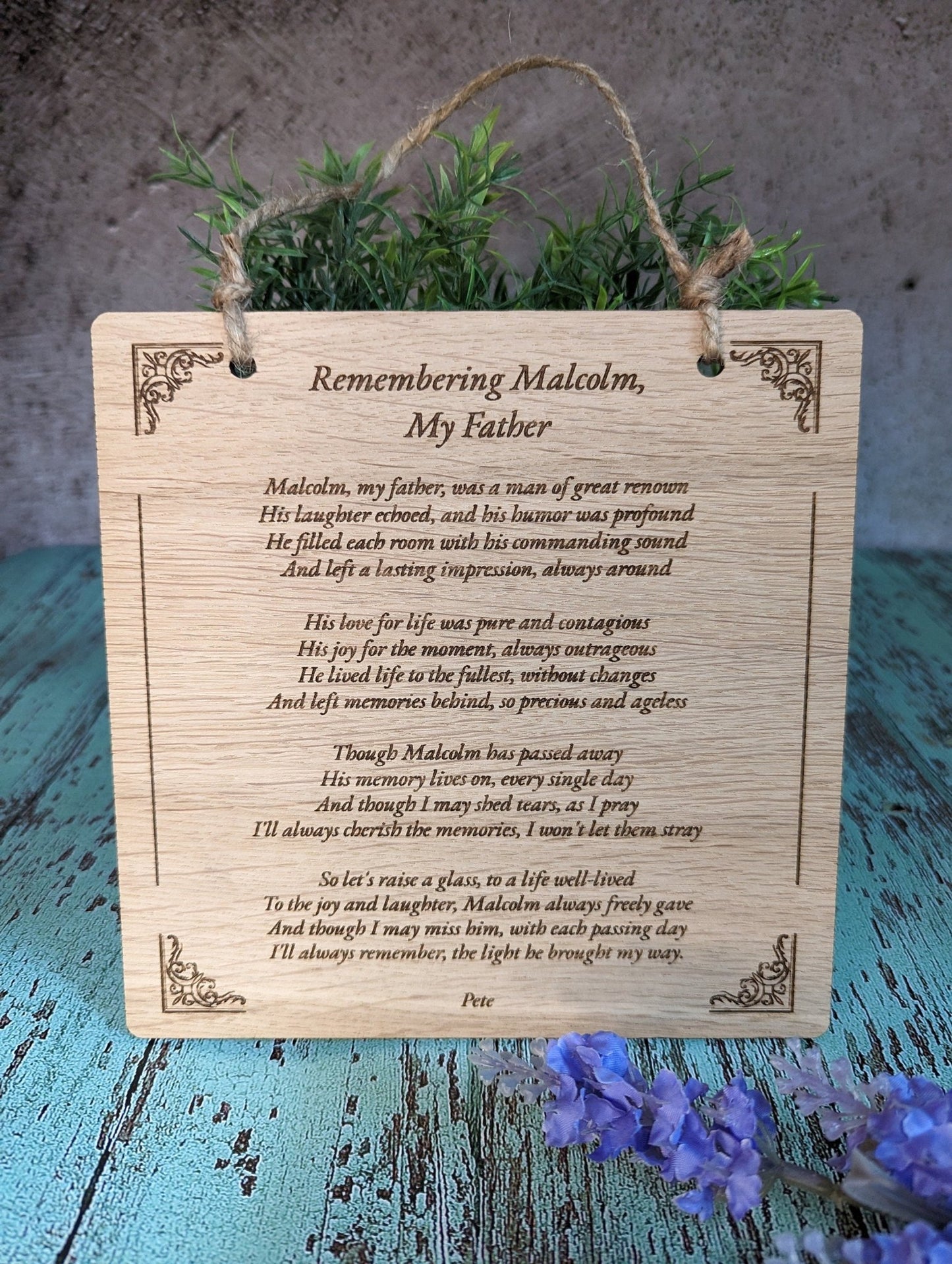 Extra Large Professional Poem Writing, Personalised Wooden Poem Sign - Custom Poem Gift for Anniversary, Wedding, Proposal, Fathers Day Gift - CherryGroveCraft