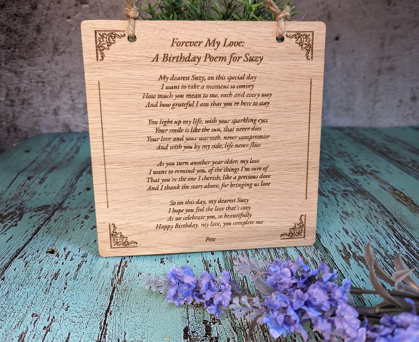 Extra Large Professional Poem Writing, Personalised Wooden Poem Sign - Custom Poem Gift for Anniversary, Wedding, Proposal, Fathers Day Gift - CherryGroveCraft