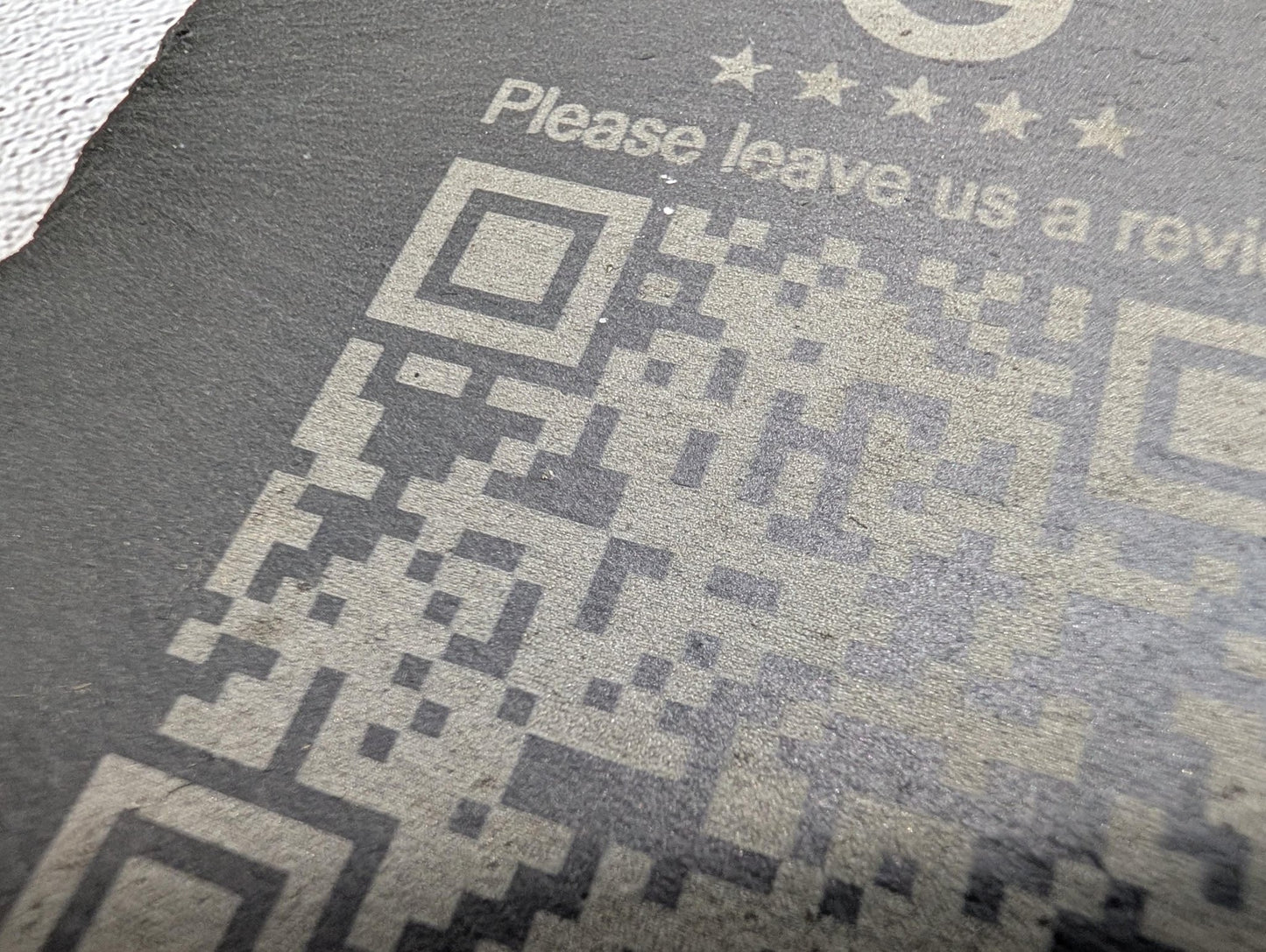 Google Review Slate Coaster – Engraved QR Code Review Gift for Businesses, Handmade in Wales, Plastic - Free Packaging - CherryGroveCraft