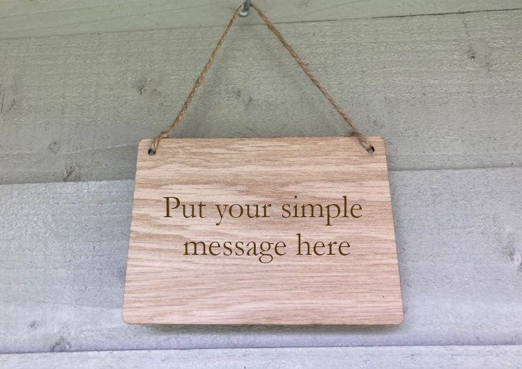 Personalised oak sign — extra large 270x190mm, laser engraved, indoor use