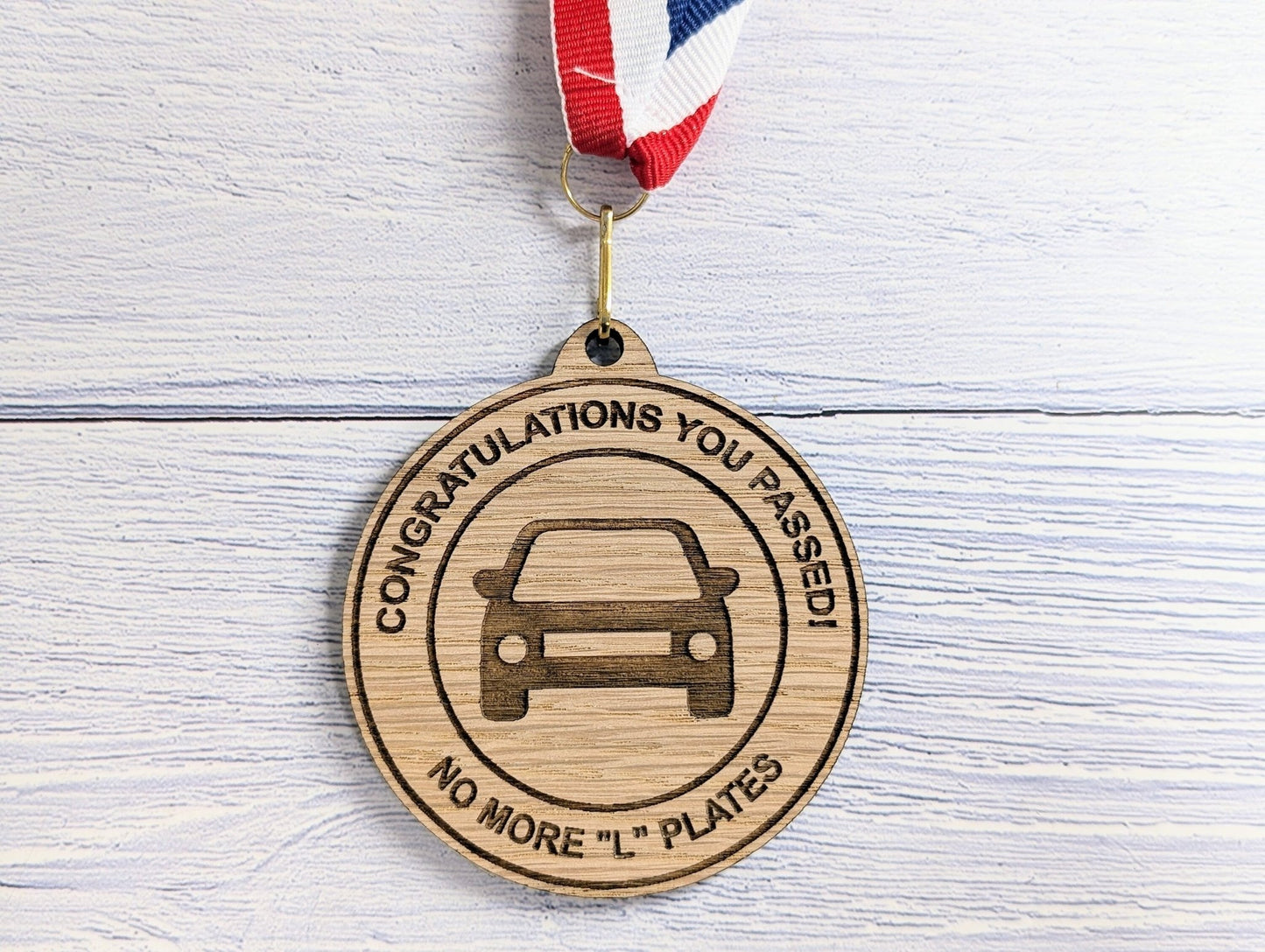 Humorous Driving Test Pass Wooden Medal - Congratulations You Passed - No More "L" Plates! - CherryGroveCraft