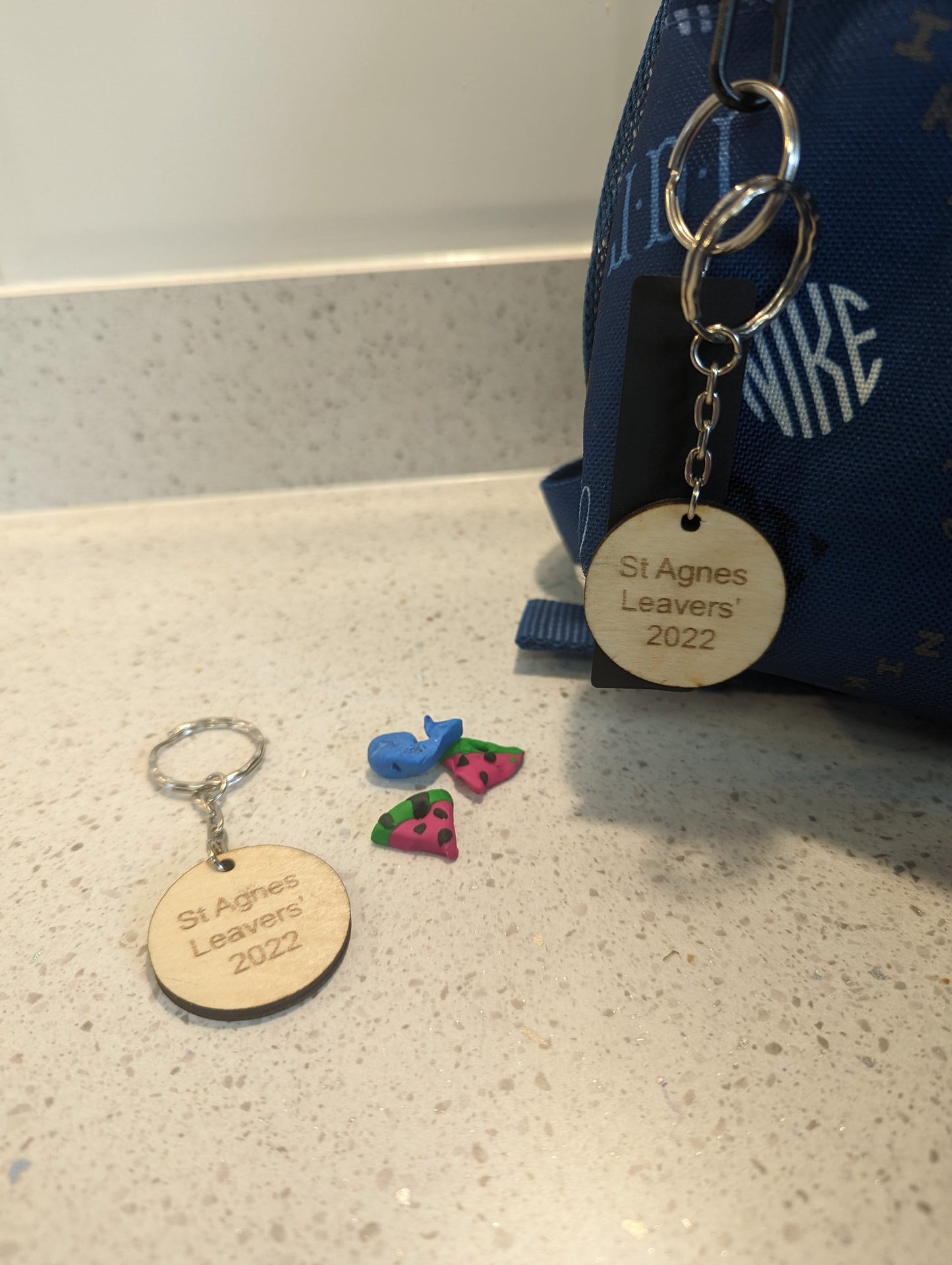 Personalized School Leavers Keyrings - Sustainable Wood End of Year Gifts for Students