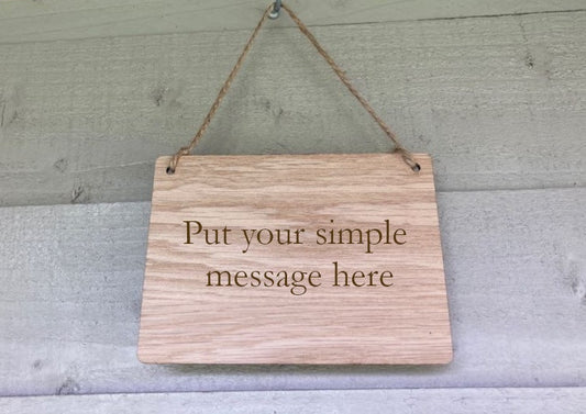 Wooden Personalised Sign, Personalised Wooden Hanging Sign, Birthday Gift, Oak