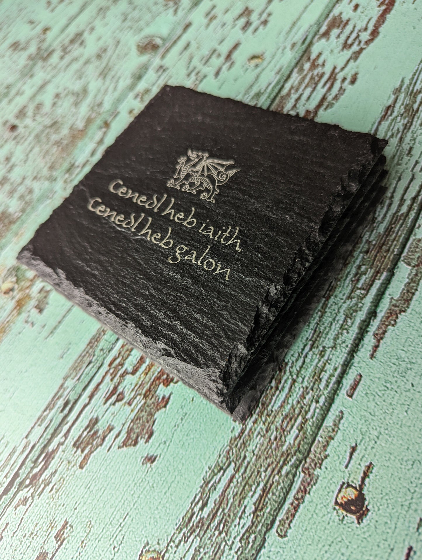 Welsh Slate Coasters | Welsh Language Gift | Welsh Proverbs