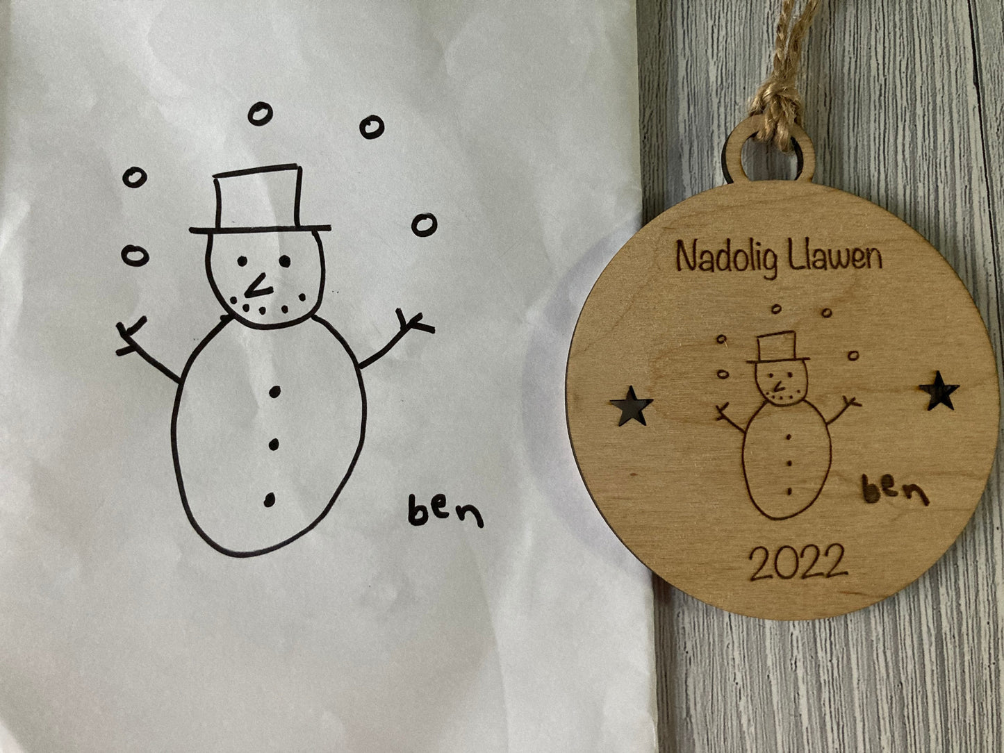 Design Your Own Bauble | Your Drawing Engraved On A Bauble | Christmas Baubles For Kids | Personalised Christmas Decoration