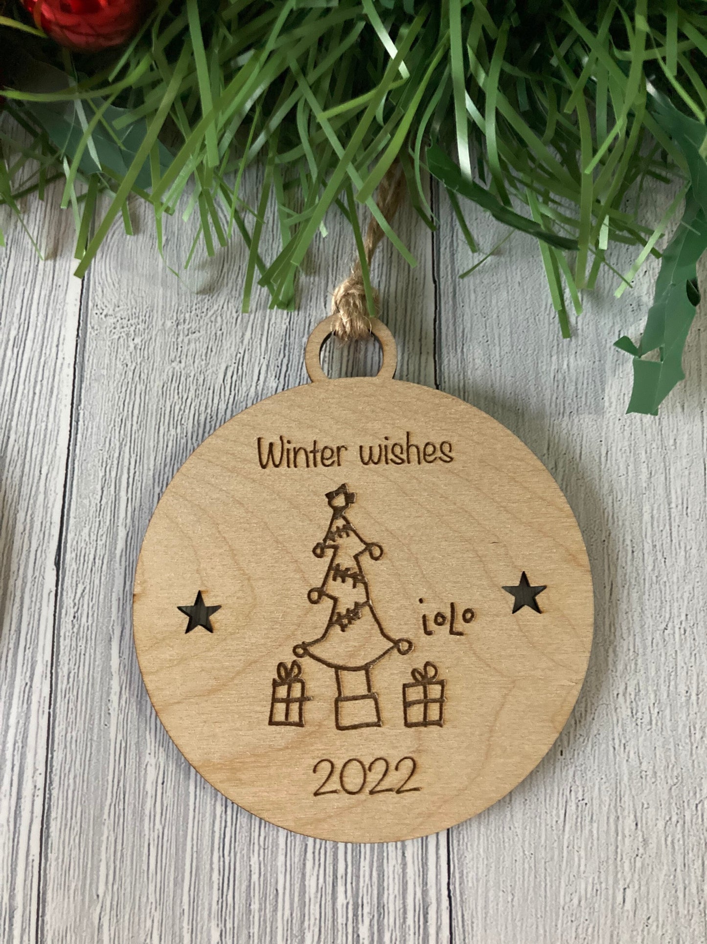 Design Your Own Bauble | Your Drawing Engraved On A Bauble | Christmas Baubles For Kids | Personalised Christmas Decoration