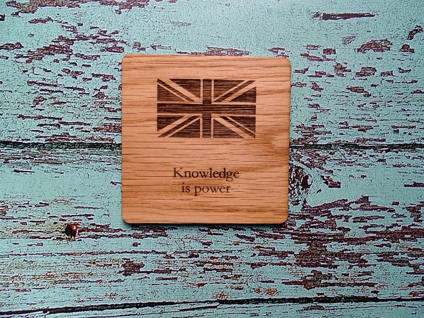 Wooden Coasters With English Proverbs, British Gift, Oak Coasters