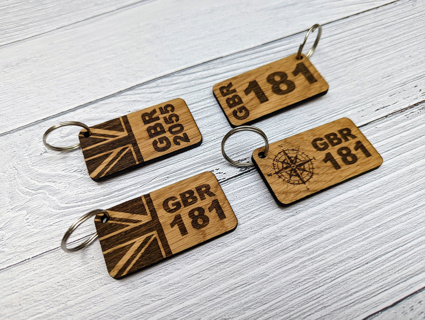 Sailing Keyrings, Personalised With Sail Number, Sailing Gift, Oak