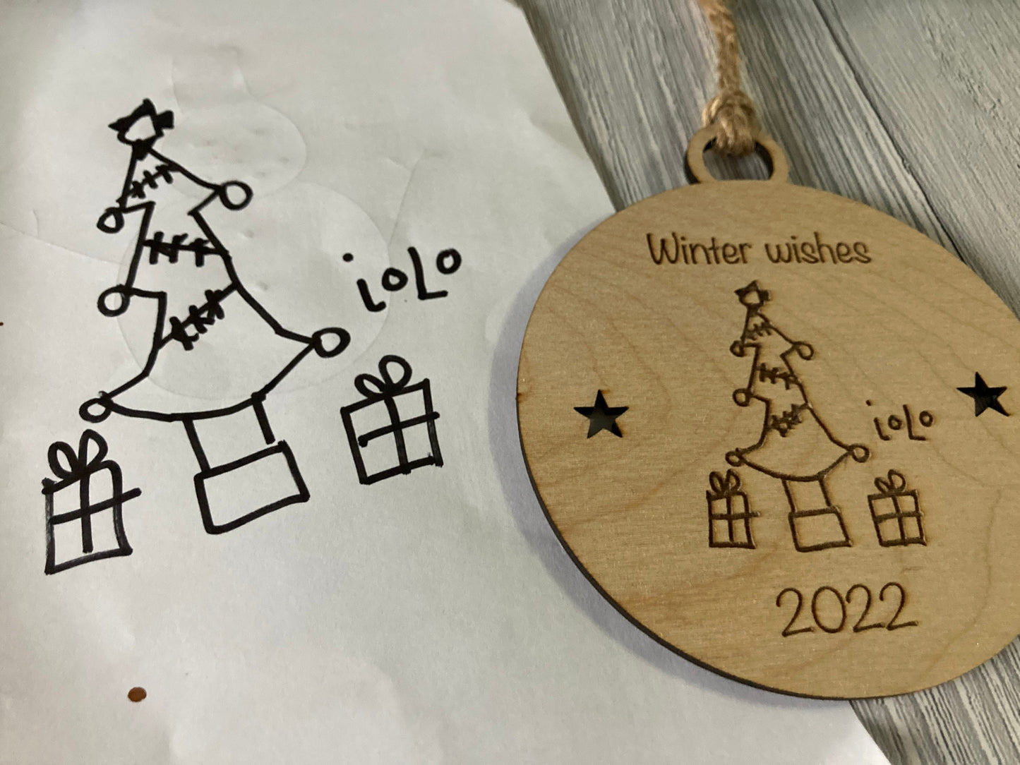 Design Your Own Bauble | Your Drawing Engraved On A Bauble | Christmas Baubles For Kids | Personalised Christmas Decoration