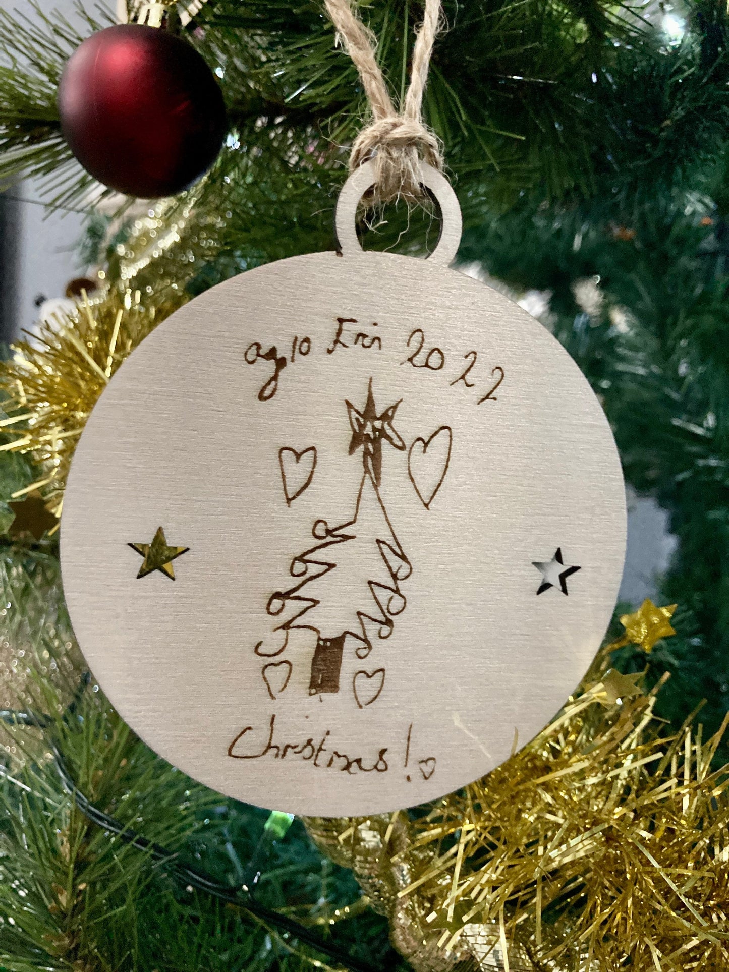 Design Your Own Bauble | Your Drawing Engraved On A Bauble | Christmas Baubles For Kids | Personalised Christmas Decoration