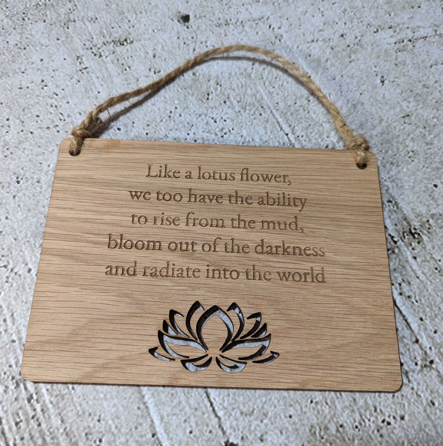 Wooden Personalised Yoga Sign, Lotus Flower Wooden Hanging Sign