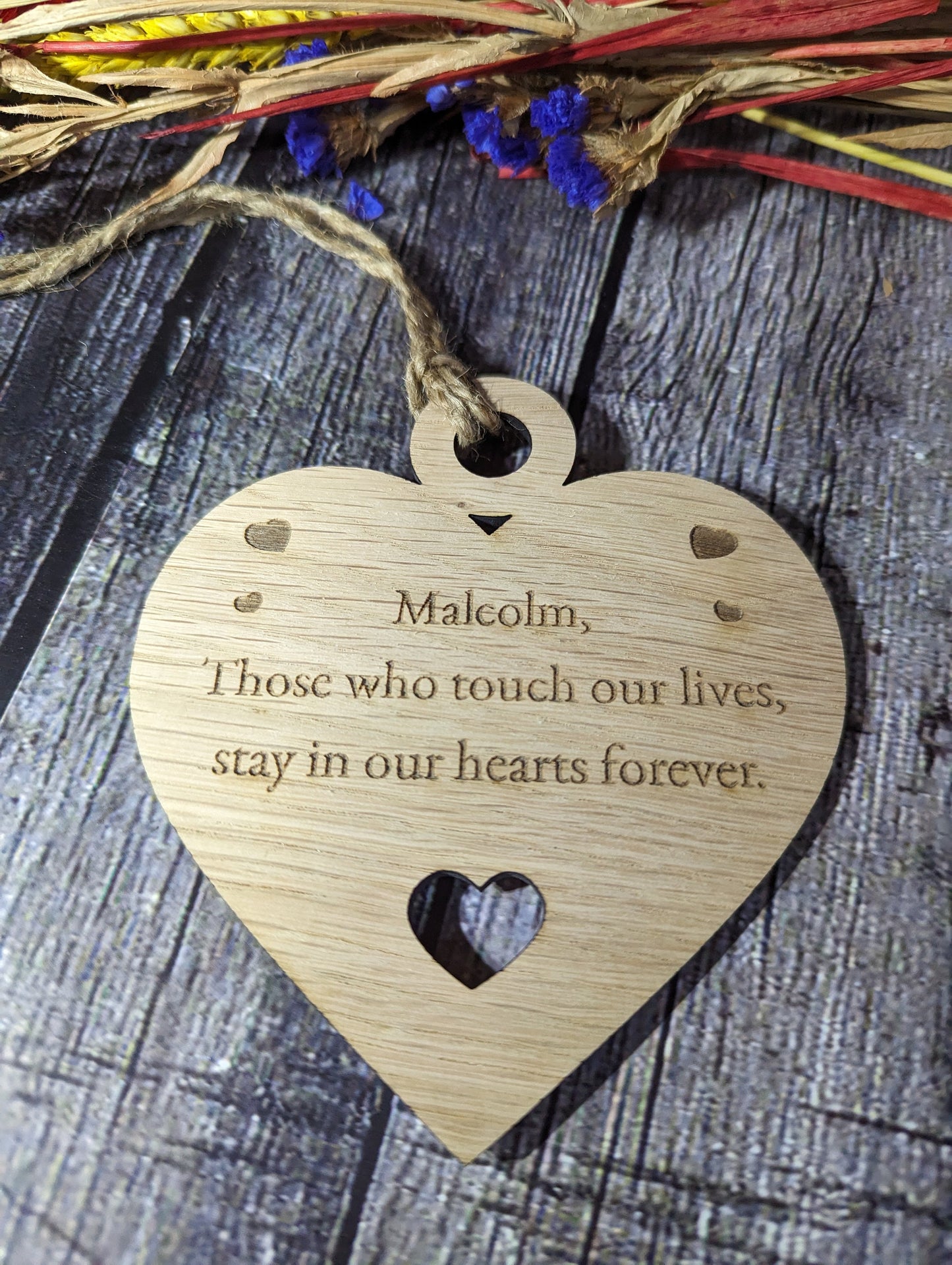 Keepsake Heart Shaped Bauble, Memorial Plaque In Memory