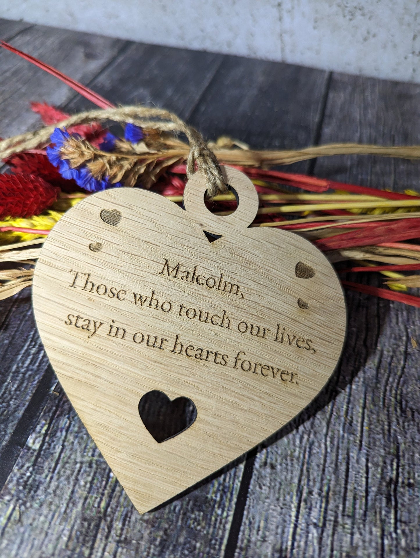 Keepsake Heart Shaped Bauble, Memorial Plaque In Memory