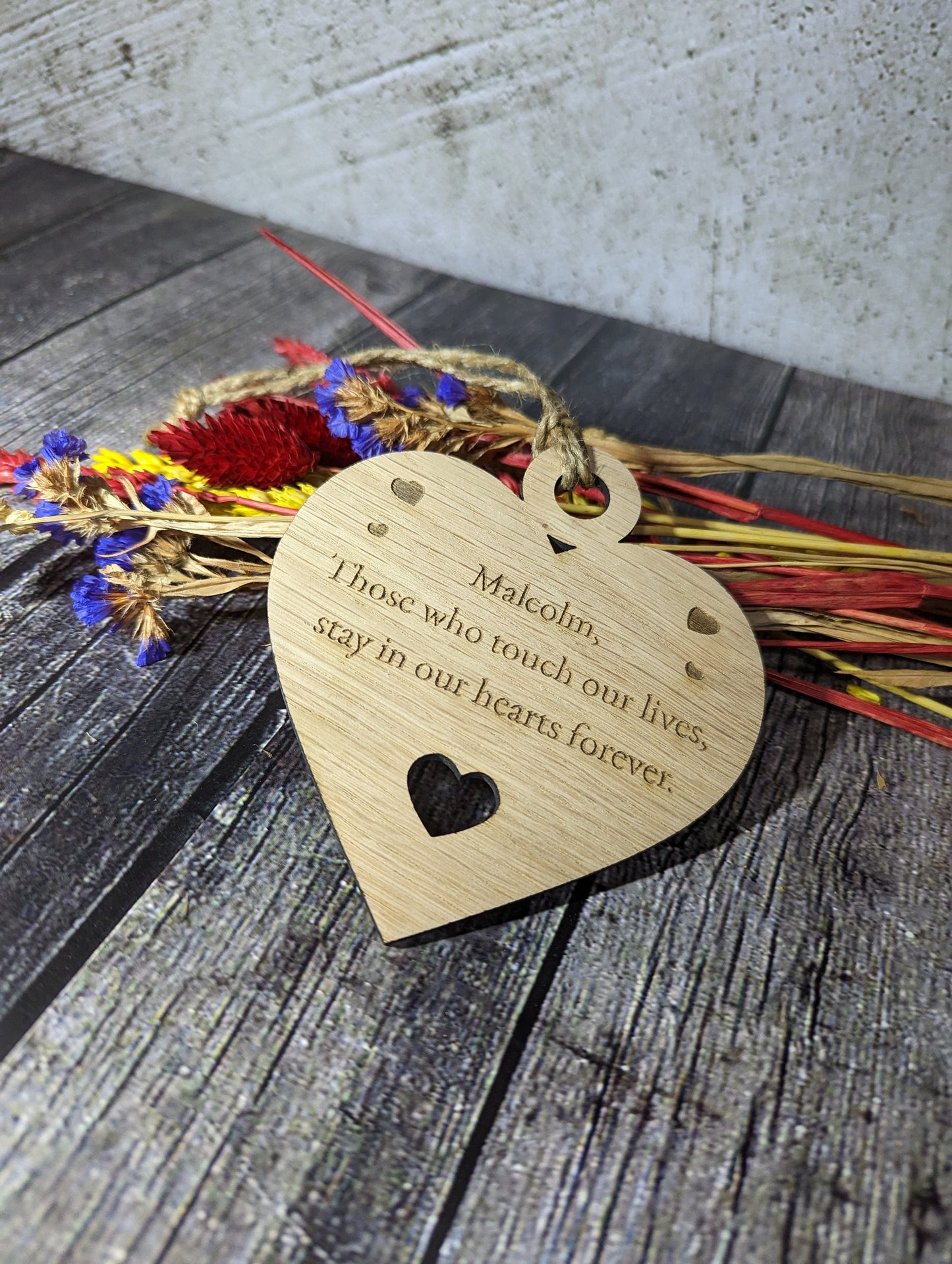 Keepsake Heart Shaped Bauble, Memorial Plaque In Memory