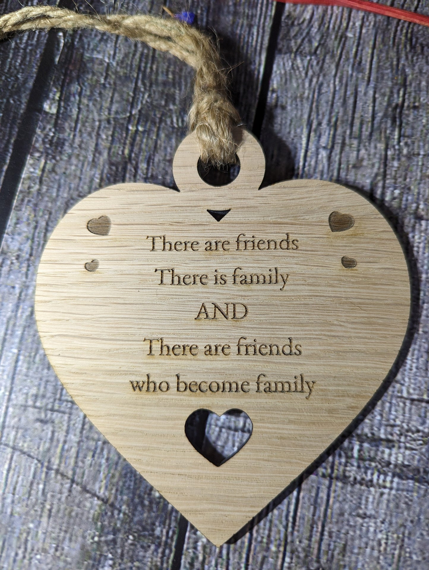 Friends Heart Shaped Sign, Friend Gift, Choice of Quote, Oak