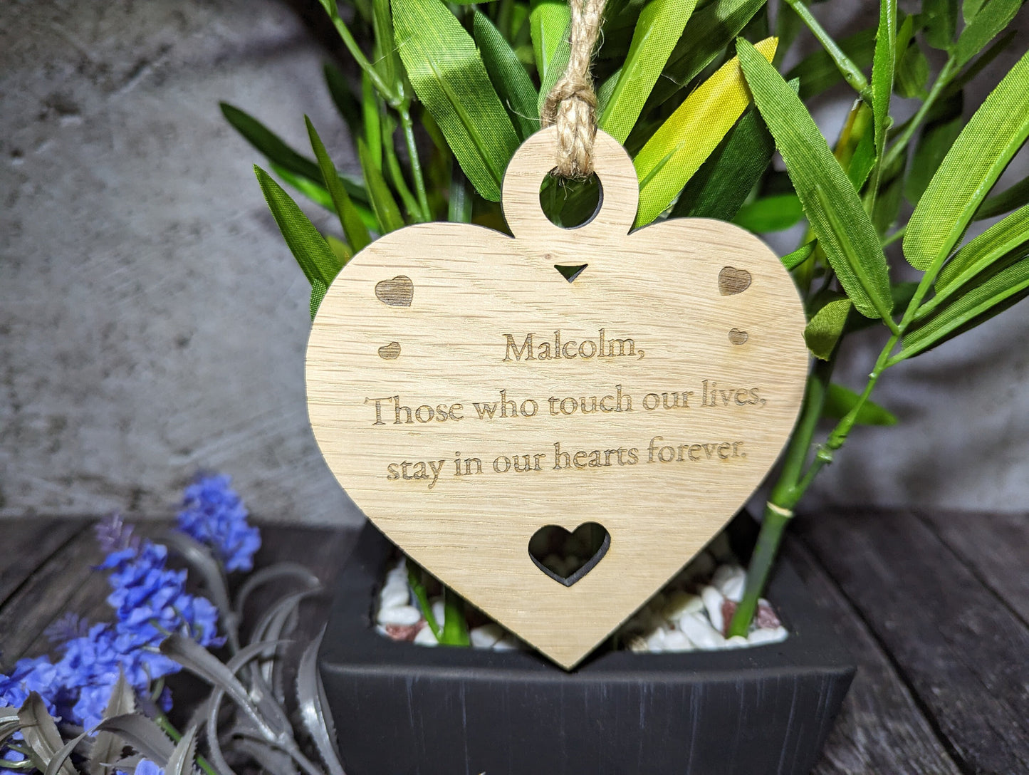 Keepsake Heart Shaped Bauble, Memorial Plaque In Memory