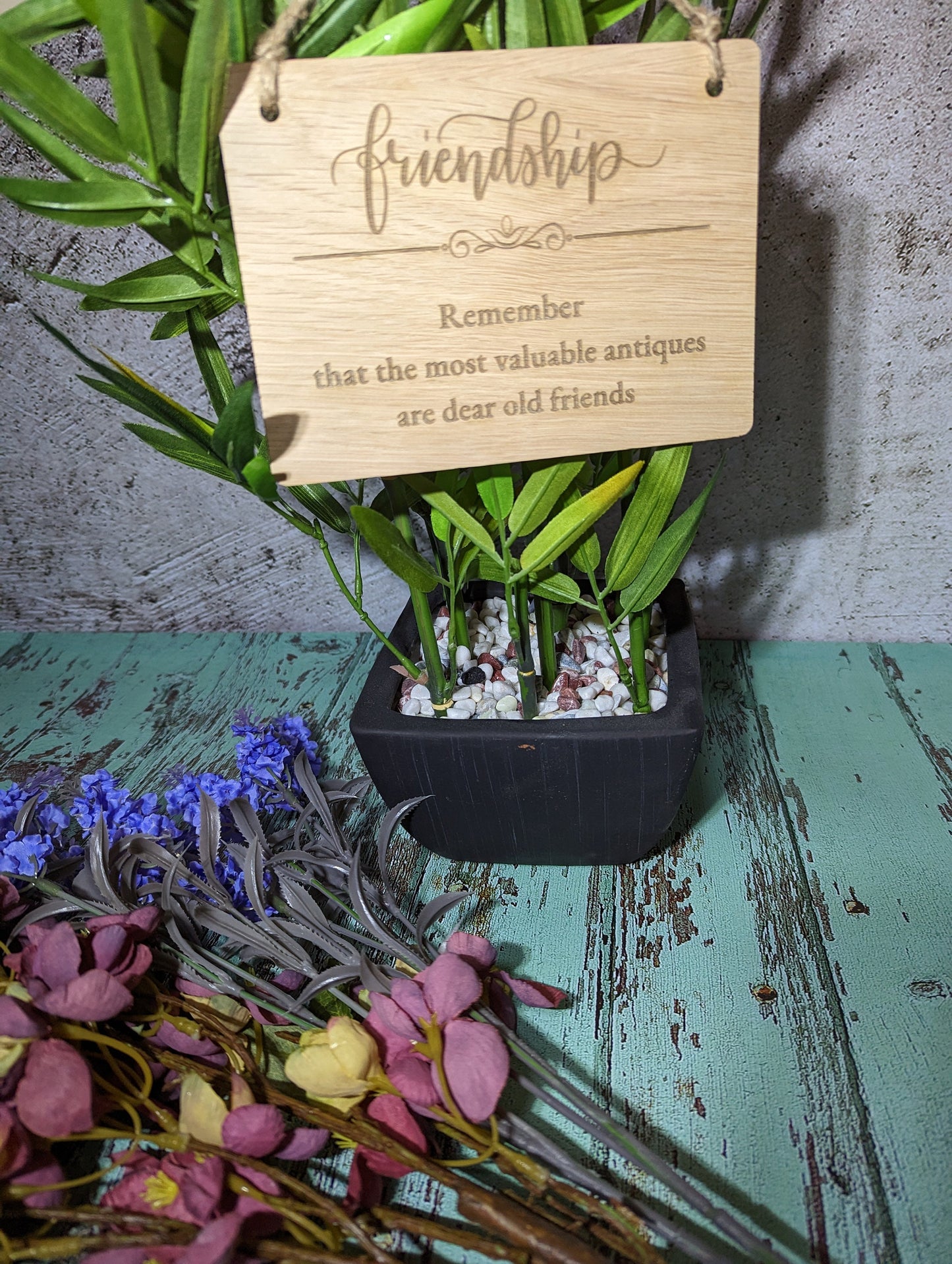 Personalised Oak Friendship Sign - Unique Hanging Wooden Gift