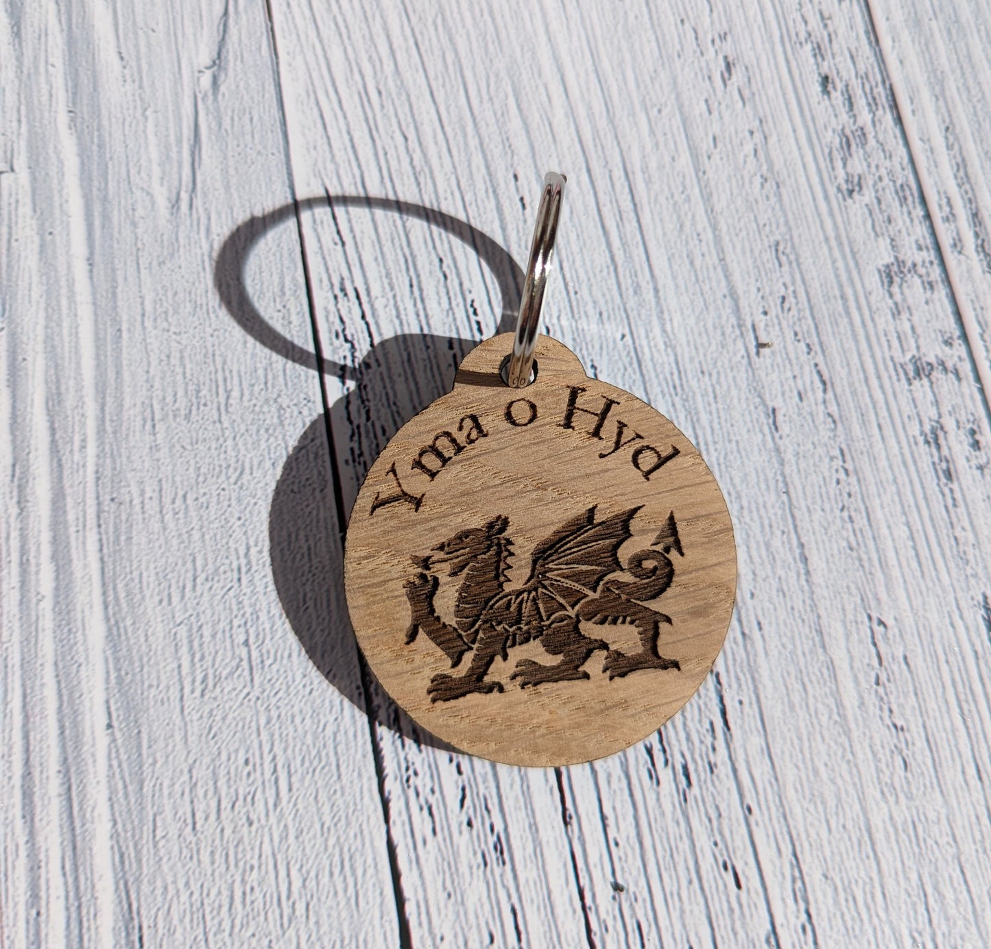 Personalised Patriotic Welsh Keyrings with Welsh Dragon and Phrases