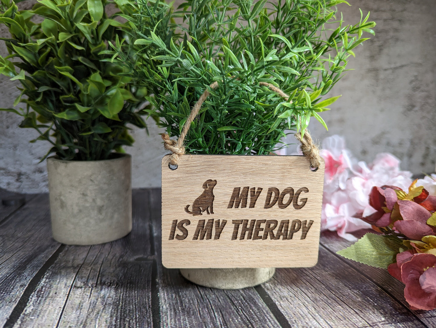 My Dog is my Therapy - Wooden Sign | Wooden Hanging Sign for Dog Lovers | Doggy Birthday Gift | Bar Sign | Door Sign