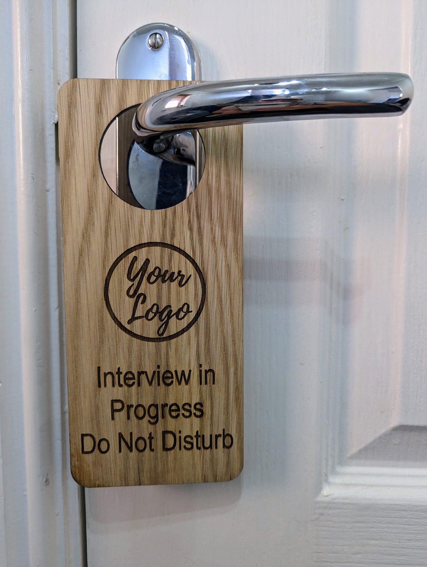 Interview in Progress, Do Not Disturb - Wooden Door Hanger, Personalised Sign, Interview Sign, Meeting Decor, Conference Room Sign