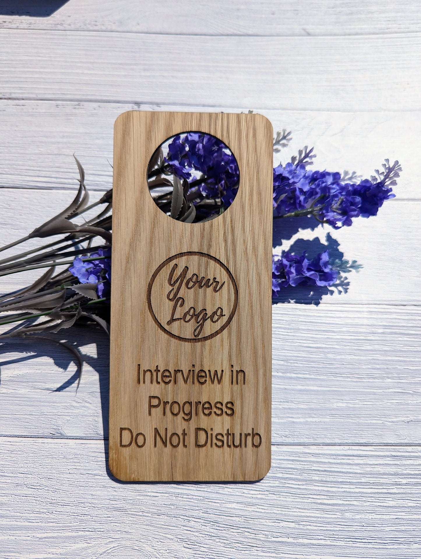 Interview in Progress, Do Not Disturb - Wooden Door Hanger, Personalised Sign, Interview Sign, Meeting Decor, Conference Room Sign