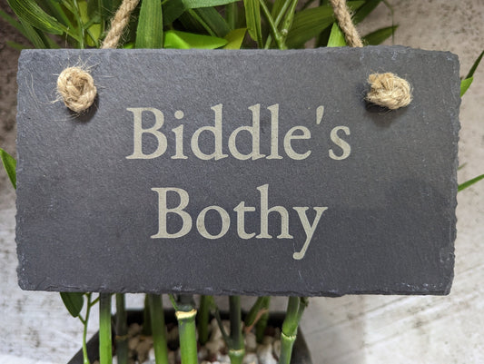 Personalised Engraved Slate Sign | Eco-friendly Natural Slate Hanging Plaque