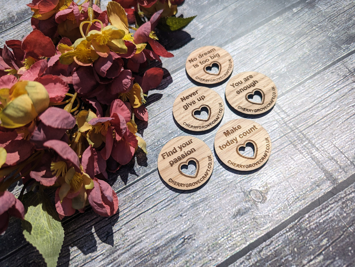 Branded Promotional Coins | Custom Wooden Promotional Discs | Personalised Eco-Friendly Giveaways | Hug Token Giveaway | Free Design Service